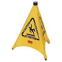 Rubbermaid Warnschild, Vorsicht Rutschgefahr, Pyramidenform, gelb