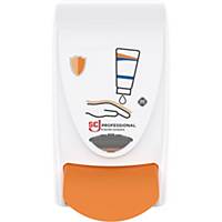 Dispenser for skin prot.Stokoderm and Travabon SC Johnson, white/orange, 1 l