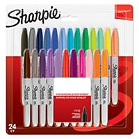 Sharpie Permanent Markers Fine Asst - Pack Of 24