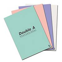 Double A สมุดปกอ่อนเย็บลวด 70 แกรม 24 แผ่น คละสีอ่อน แพ็ค  4 เล่ม