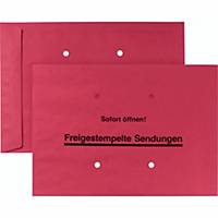 Versandtasche Freistempler, B4, gummiert, 90g, dunkelrot, 250 Stück