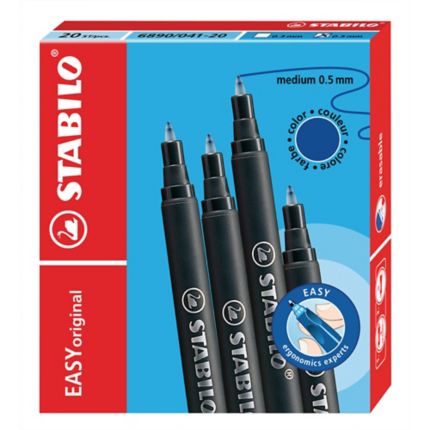 voor Stabilo Move Easy roller pen, 0,5 mm, blauw, per 20 navullingen