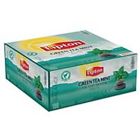 Lipton theezakjes Groene thee met munt - doos van 100