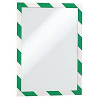 Wandzeigetasche Durable Duraframe, A4, selbstklebend, grün/weiss, Pk. à 2 Stk.