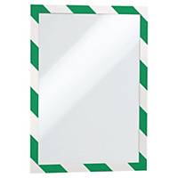 Durable A4自動黏貼指示磁石框 綠/白 - 2件裝