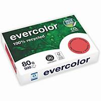 Clairefontaine Papier Evercolor, recycled, 80g/qm, A4, hellrot, 500 Blatt