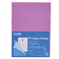 Bantex PP L Shape Lilac A4 Folder - Pack of 12