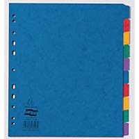 Exacompta Europa Pressboard A4 Extra Wide Dividers, 10 Part, Assorted Colours