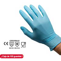 Caja de 100 guantes RUBBEREX NIT100.B.PF desechables nitrilo sin polvo talla 7