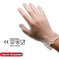 Caja de 100 guantes desechables Rubberex VYL100.PD - vinilo - talla 9