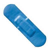 Caja de 100 tiras sanitarias detectables MAYA color azul de 25 x 75 mm