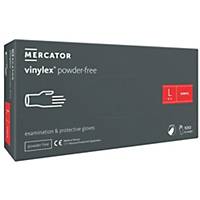 Mercator® vinylex® Disposable Vinyl Gloves, Size L, 100 Pieces