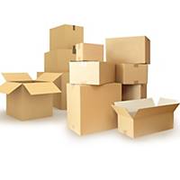 Pack de 25 cajas de cartón Kraft - canal simple - 230 x 190 x 120 mm