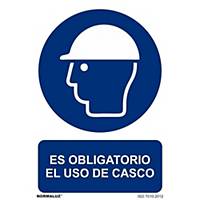 Placa  obligatorio el uso de casco  - PVC - 297 x 210 mm