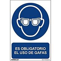 Placa  es obligatorio el uso de gafas  - PVC - 297x210 mm
