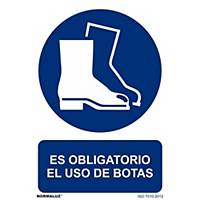 Placa  es obligatorio el uso de la botas  - PVC - 297 x 210 mm