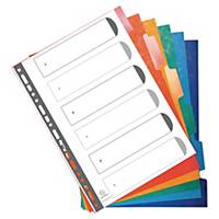 Exacompta herbeschrijfbare neutrale tabbladen, A4, karton, 23-gaats, per 6 tabs