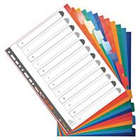 Exacompta herbeschrijfbare neutrale tabbladen, A4, karton, 23-gaats, per 12 tabs