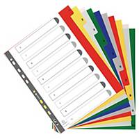 Exacompta tabbladen in PP A4+ 1-10 tabs assorti kleuren