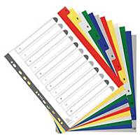 Exacompta tabbladen in PP A4+ 1-12 tabs assorti kleuren