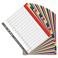 Exacompta dividers in PP A4+ 1-31 tabs assorted colours