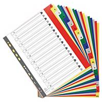 Exacompta dividers in PP A4+ 26 tabs A-Z assorted colours
