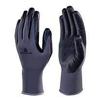 Deltaplus VE722 Foam Nitrile Palm Gloves - Black/ Grey -  Size 8