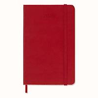 Moleskine Pocket agenda met rode hardcover, 1 dag per pagina, Engelstalig