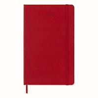Agenda Moleskine Large avec couverture rigide rouge, 1 jour par page, anglais