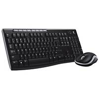 Sæt med tastatur og mus Logitech Desktop MK270, trådløs, nordisk, sort