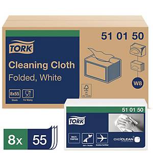 Chiffon de nettoyage non tissé Tork Premium 510 - blanc - paquet de 440
