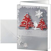 Weihnachtskarte Sigel DS454, Three Trees, A6, 10 Stück
