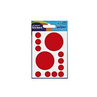 ADHESIVE LABELS 50MM DIA - COMPANY SEAL - RED - PACK OF 8