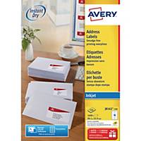 AVERY QUICK-DRY INKJET LABELS WHITE 99.1 X 34MM - BOX OF 1600 LABELS