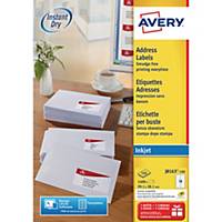 Étiquettes pour imprimantes jet d encre Avery J8163, 99,1 x 38,1 mm, les 1.400