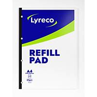 Lyreco White A4 Refill Pads (Ruled/Margin) - Pack of 5 (5 X 200 Sheets)