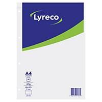 LYRECO PAD GLUED 4H-PUNCH A4 RUL 60G 80S
