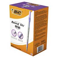 BIC Round Stick Grip Pen Purple - Box of 40