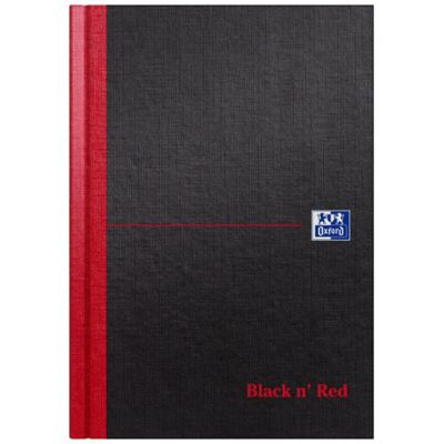 Oxford Black n' Red Notebook A5 Hardback Ruled 192 Pages Black