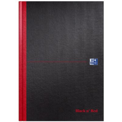 Oxford Black n' Red Notebook A4 Hardback Ruled 192 Pages Black