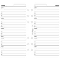 Filofax Personal Desk Organiser Refill Inserts - Name And Address Sheets