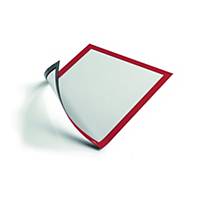 Durable DURAFRAME Magnetic Document Signage Frame - A4 Red, Pack of 5