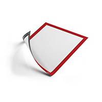 Durable DURAFRAME Magnetic Document Signage Frame - A4 Red, Pack of 5