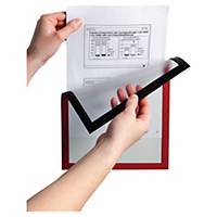 Magnetické informačné puzdro Durable Duraframe, A4, červené, 5 kusov/bal