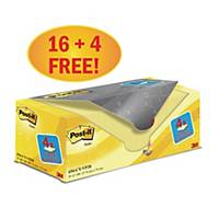 3M Post-it® Super Sticky Notes, 76x76mm, Yellow, 20 Pads/100 Sh