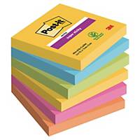Post-it® Super Sticky Notes Carnival Collection, 6 blokke, 76 mm x 76 mm