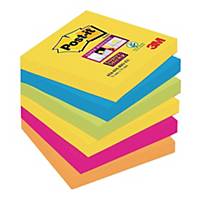 Karteczki Post-it® Super Sticky  Carnival, 76x76mm, 6x90 sztuk