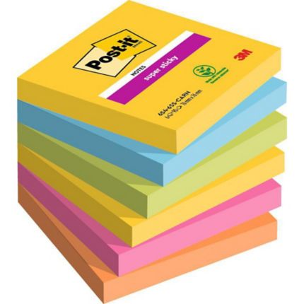 Post-it Super Sticky Z-Notes Pad 90 Sheets Rio 76x76mm R330-6SS-RIO-EU Pack 6 
