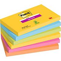 Post-it® Super Sticky Notes, Carnival kleuren, 127 x 76 mm, per 6 blokken