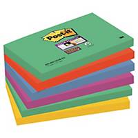 Super Sticky bločky 3M Post-it® 655, 76x127 mm, barevné, bal. 6 bločků/90 lístků